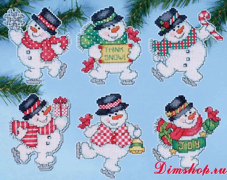 Design works 1689 cocoa snowmen схема